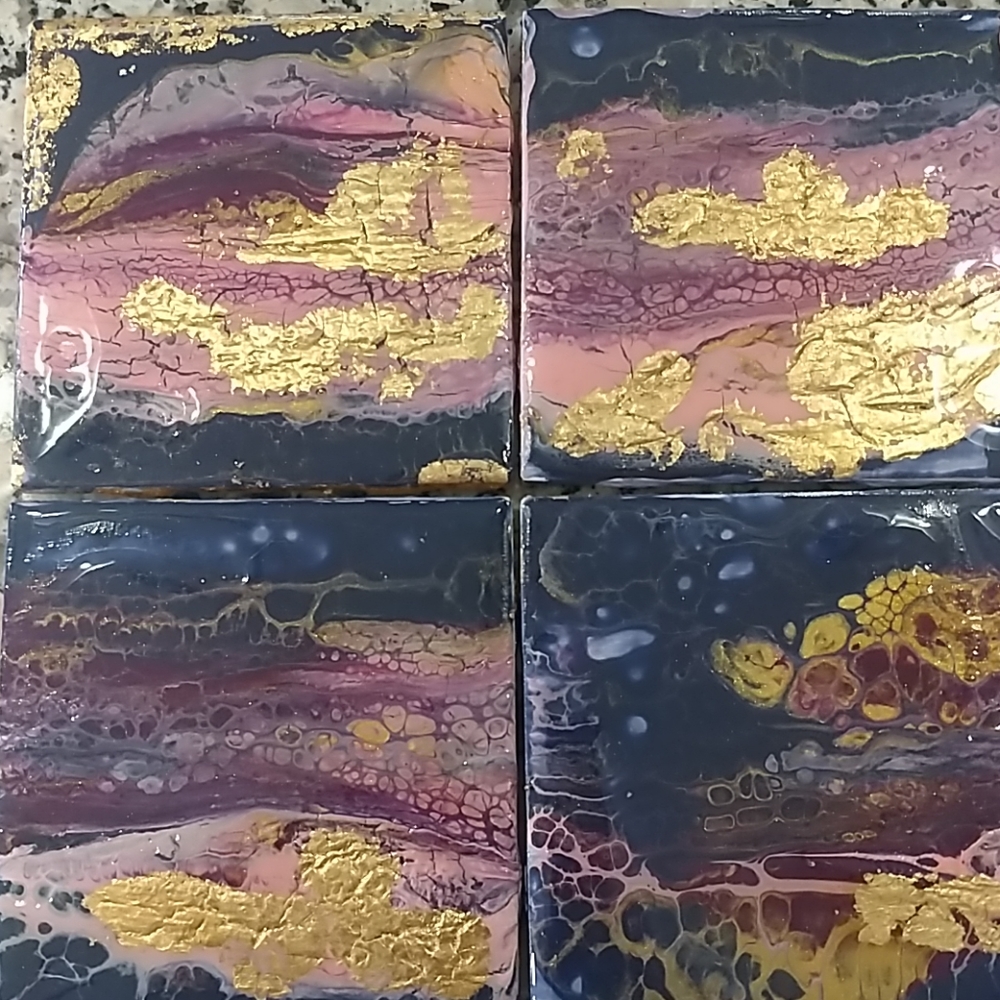 Coasters mixed media original art